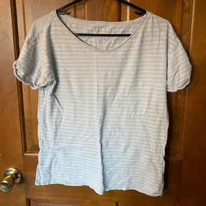 Blue and White Striped Shirt